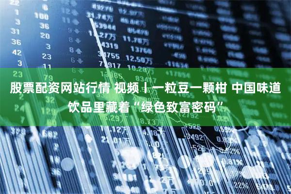 股票配资网站行情 视频丨一粒豆一颗柑 中国味道饮品里藏着“绿色致富密码”